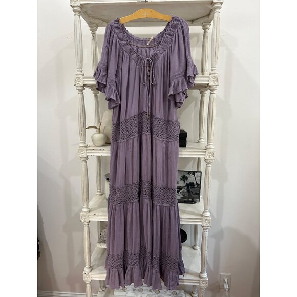 Free People Dream On Maxi Dress In Violet Ash Size Small Free-est - Picture 6 of 7
